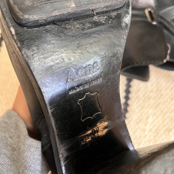 ACNE Stduios Leather Ankle Boot ~ Great Condition ~ Block Heel - Picture 9 of 10